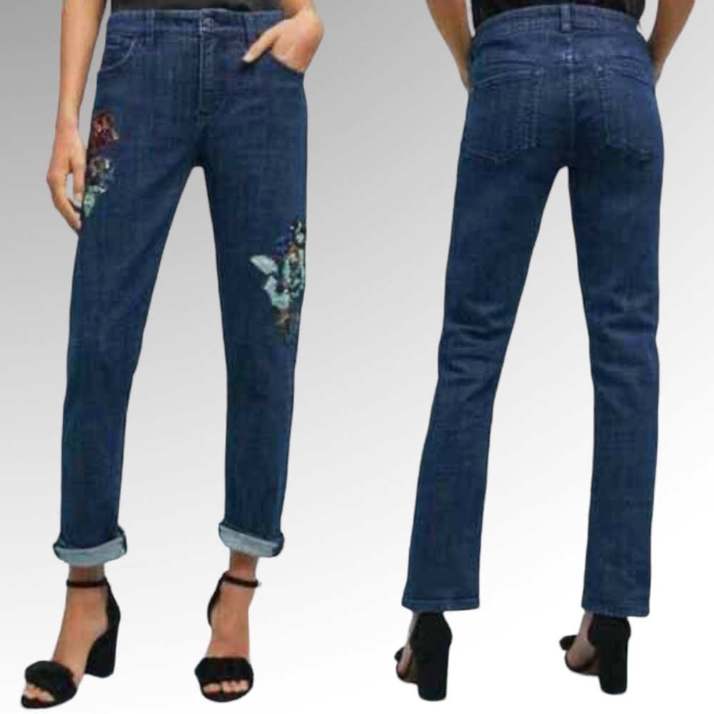 Anthropologie Pilcro Sequin Slim Boyfriend Jeans Size 27